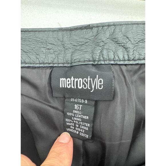 Metrostyle VINTAGE Genuine 100% Leather Fully Lined Pants Size 16T - Picture 4 of 7